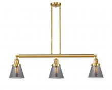  213-SG-G63-LED - Cone - 3 Light - 39 inch - Satin Gold - Stem Hung - Island Light