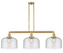  213-SG-G74-L-LED - Bell - 3 Light - 42 inch - Satin Gold - Stem Hung - Island Light