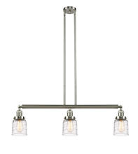  213-SN-G513-LED - Bell - 3 Light - 38 inch - Brushed Satin Nickel - Stem Hung - Island Light