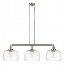  213-SN-G713-L-LED - Bell - 3 Light - 42 inch - Brushed Satin Nickel - Stem Hung - Island Light