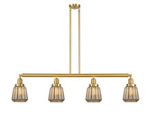  214-SG-G146-LED - Chatham - 4 Light - 51 inch - Satin Gold - Stem Hung - Island Light