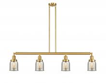  214-SG-G58-LED - Bell - 4 Light - 50 inch - Satin Gold - Stem Hung - Island Light