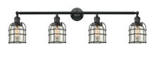  215-BK-G58-CE - Bell Cage - 4 Light - 43 inch - Matte Black - Bath Vanity Light