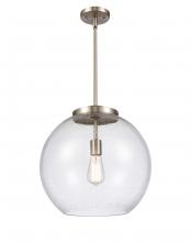  221-1S-SN-G124-16-LED - Athens - 1 Light - 16 inch - Brushed Satin Nickel - Cord hung - Pendant