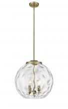  221-3S-AB-G1215-16 - Athens Water Glass - 3 Light - 16 inch - Antique Brass - Cord hung - Pendant