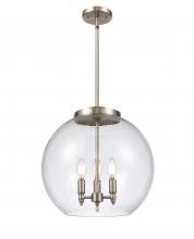  221-3S-SN-G124-16-LED - Athens - 3 Light - 16 inch - Brushed Satin Nickel - Cord hung - Pendant