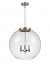  221-3S-SN-G124-18-LED - Athens - 3 Light - 18 inch - Brushed Satin Nickel - Cord hung - Pendant