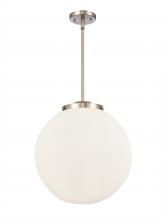  221-3S-SN-G201-16-LED - Beacon - 3 Light - 16 inch - Brushed Satin Nickel - Cord hung - Pendant