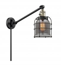  237-BAB-G53-CE-LED - Bell Cage - 1 Light - 8 inch - Black Antique Brass - Swing Arm