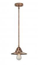  288-1S-AC-M3-AC - Railroad - 1 Light - 8 inch - Antique Copper - Cord hung - Mini Pendant