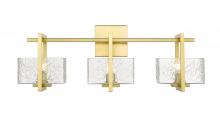  312-3W-SG-CL-LED - Striate - 3 Light - 24 inch - Satin Gold - Bath Vanity Light