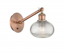  317-1W-AC-G555-6CL - Ithaca - 1 Light - 6 inch - Antique Copper - Sconce