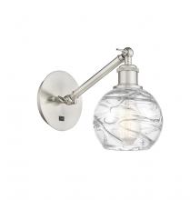  317-1W-SN-G1213-6-LED - Athens Deco Swirl - 1 Light - 6 inch - Brushed Satin Nickel - Sconce