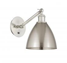  317-1W-SN-MBD-75-SN-LED - Bristol - 1 Light - 8 inch - Brushed Satin Nickel - Sconce