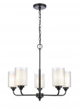  342-5CR-BK-CLW-LED - Fairbank - 5 Light - 25 inch - Matte Black - Chain Hung - Chandelier