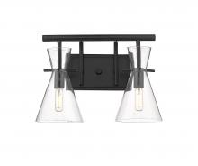  354-2W-BK-CL-LED - Colden - 2 Light - 15 inch - Matte Black - Bath Vanity Light