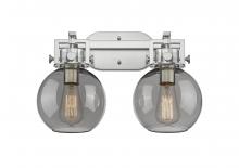  411-2W-SN-G410-7SM - Newton Sphere - 2 Light - 17 inch - Satin Nickel - Bath Vanity Light