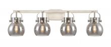  423-4W-SN-G410-6SM - Pilaster II Sphere - 4 Light - 37 inch - Satin Nickel - Bath Vanity Light