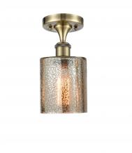  516-1C-AB-G116-LED - Cobbleskill - 1 Light - 5 inch - Antique Brass - Semi-Flush Mount