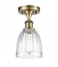  516-1C-AB-G442-LED - Brookfield - 1 Light - 6 inch - Antique Brass - Semi-Flush Mount