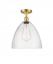  516-1C-SG-GBD-124-LED - Bristol - 1 Light - 12 inch - Satin Gold - Semi-Flush Mount