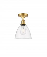  516-1C-SG-GBD-752-LED - Bristol - 1 Light - 8 inch - Satin Gold - Semi-Flush Mount