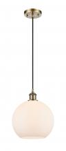  516-1P-AB-G121-10 - Athens - 1 Light - 10 inch - Antique Brass - Cord hung - Mini Pendant