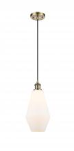  516-1P-AB-G651-7 - Cindyrella - 1 Light - 7 inch - Antique Brass - Cord hung - Mini Pendant