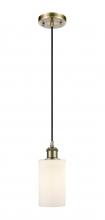  516-1P-AB-G801 - Clymer - 1 Light - 4 inch - Antique Brass - Cord hung - Mini Pendant