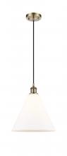  516-1P-AB-GBC-121 - Berkshire - 1 Light - 12 inch - Antique Brass - Cord hung - Mini Pendant