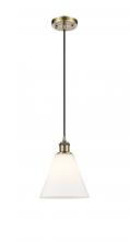  516-1P-AB-GBC-81 - Berkshire - 1 Light - 8 inch - Antique Brass - Cord hung - Mini Pendant