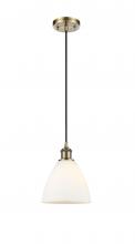  516-1P-AB-GBD-751 - Bristol - 1 Light - 8 inch - Antique Brass - Cord hung - Mini Pendant