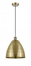  516-1P-AB-MBD-12-AB - Bristol - 1 Light - 12 inch - Antique Brass - Cord hung - Mini Pendant