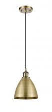  516-1P-AB-MBD-75-AB - Bristol - 1 Light - 8 inch - Antique Brass - Cord hung - Mini Pendant