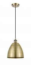  516-1P-AB-MBD-9-AB - Bristol - 1 Light - 9 inch - Antique Brass - Cord hung - Mini Pendant