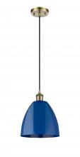  516-1P-AB-MBD-9-BL - Plymouth - 1 Light - 9 inch - Antique Brass - Cord hung - Mini Pendant