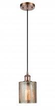  516-1P-AC-G116 - Cobbleskill - 1 Light - 5 inch - Antique Copper - Cord hung - Mini Pendant