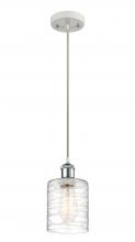  516-1P-WPC-G1113-LED - Cobbleskill - 1 Light - 5 inch - White Polished Chrome - Cord hung - Mini Pendant