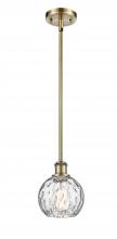  516-1S-AB-G1215-6 - Athens Water Glass - 1 Light - 6 inch - Antique Brass - Mini Pendant