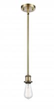  516-1S-AB - Bare Bulb - 1 Light - 5 inch - Antique Brass - Mini Pendant