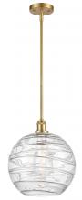  516-1S-SG-G1213-12 - Athens Deco Swirl - 1 Light - 12 inch - Satin Gold - Mini Pendant