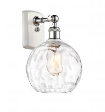  516-1W-WPC-G1215-8-LED - Athens Water Glass - 1 Light - 8 inch - White Polished Chrome - Sconce