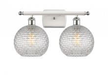  516-2W-WPC-G122C-8CL - Athens - 2 Light - 18 inch - White Polished Chrome - Bath Vanity Light