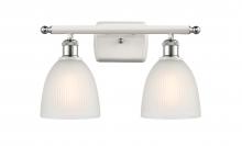  516-2W-WPC-G381-LED - Castile - 2 Light - 16 inch - White Polished Chrome - Bath Vanity Light