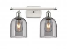  516-2W-WPC-G558-6SM - Bella - 2 Light - 16 inch - White Polished Chrome - Bath Vanity Light