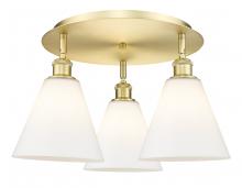  516-3C-SG-GBC-81 - Berkshire - 3 Light - 20 inch - Satin Gold - Flush Mount