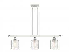  516-3I-WPC-G1113-LED - Cobbleskill - 3 Light - 36 inch - White Polished Chrome - Cord hung - Island Light