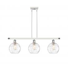  516-3I-WPC-G1215-8-LED - Athens Water Glass - 3 Light - 36 inch - White Polished Chrome - Cord hung - Island Light