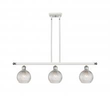  516-3I-WPC-G122C-6CL - Athens - 3 Light - 36 inch - White Polished Chrome - Cord hung - Island Light