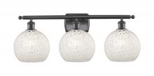  516-3W-OB-G1216-8WM - White Mouchette - 3 Light - 28 inch - Oil Rubbed Bronze - Bath Vanity Light